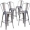Flash Furniture Lincoln 4 Pack 30'' High Silver Antique Finish with Clear Coat Indoor Barstool with Back 4-XU-DG-TP001B-30-GG - alternate 3